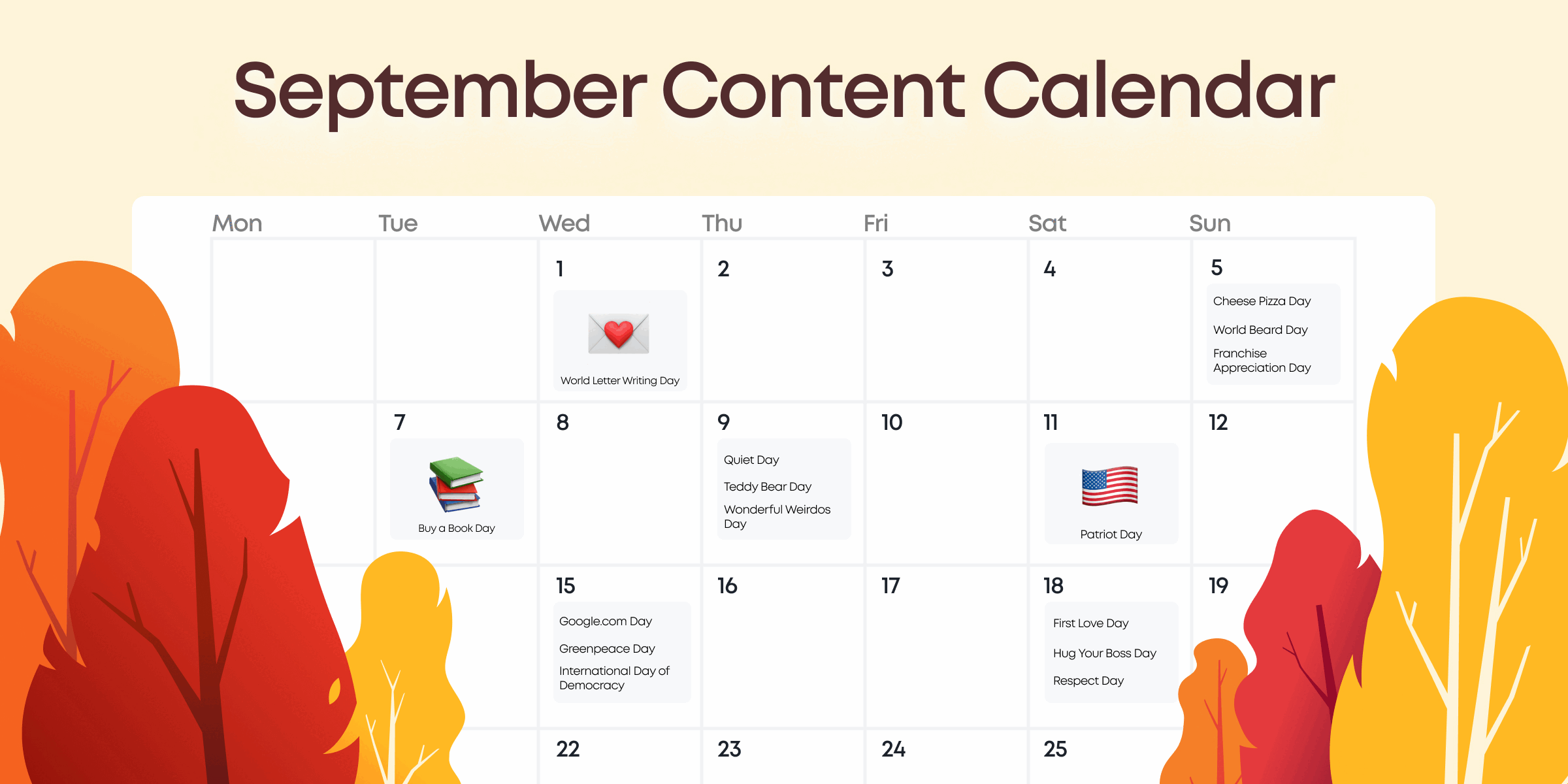 September Content Calendar, Ideas, and Tips: 30 Days of Productivity: