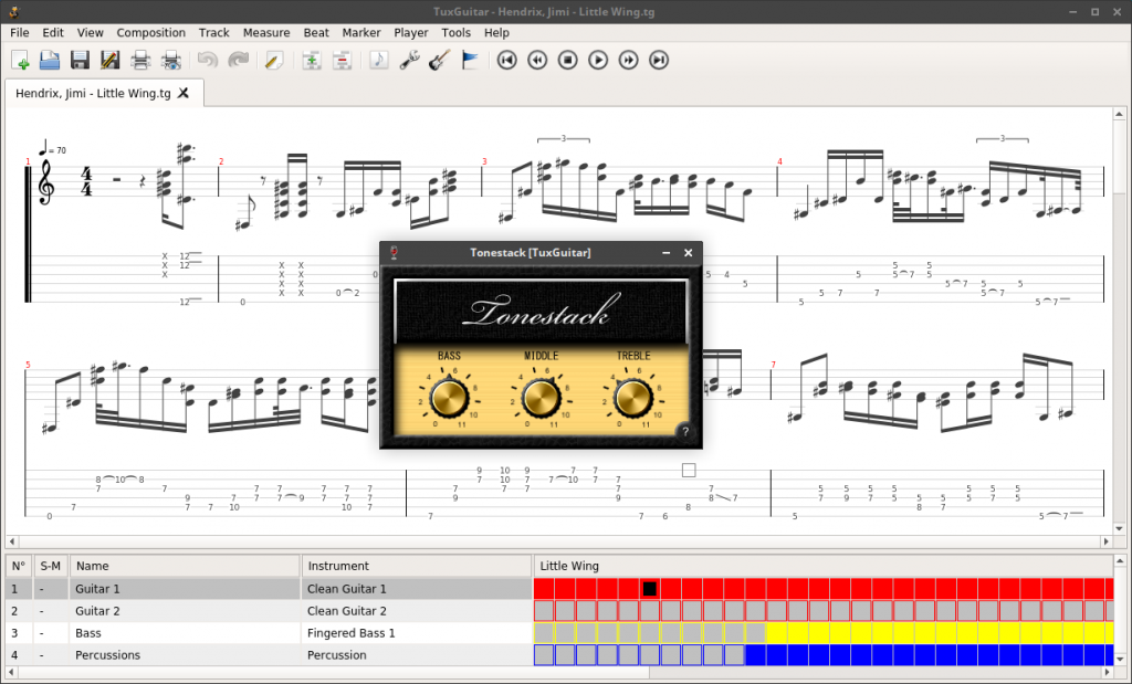 TuxGuitar is one of the Top Free Music Making Software for Beginners