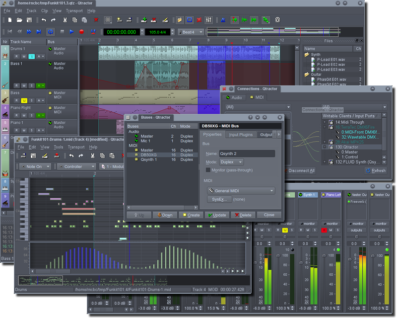Qtractor is one of the Top 18 Free Music Making Software for Beginners